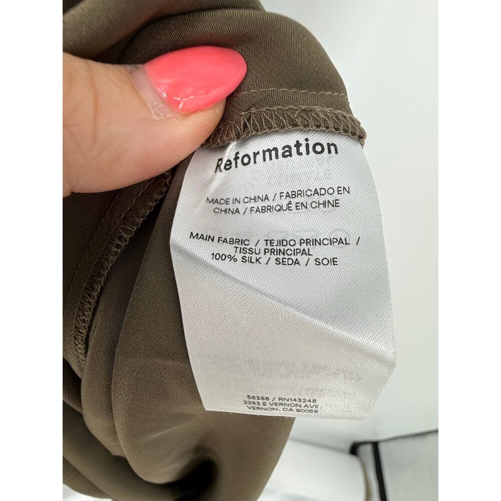 NWT Reformation Anais 100% Silk Open Back Maxi Dress in Morel Brown Size 0 - Picture 8 of 10